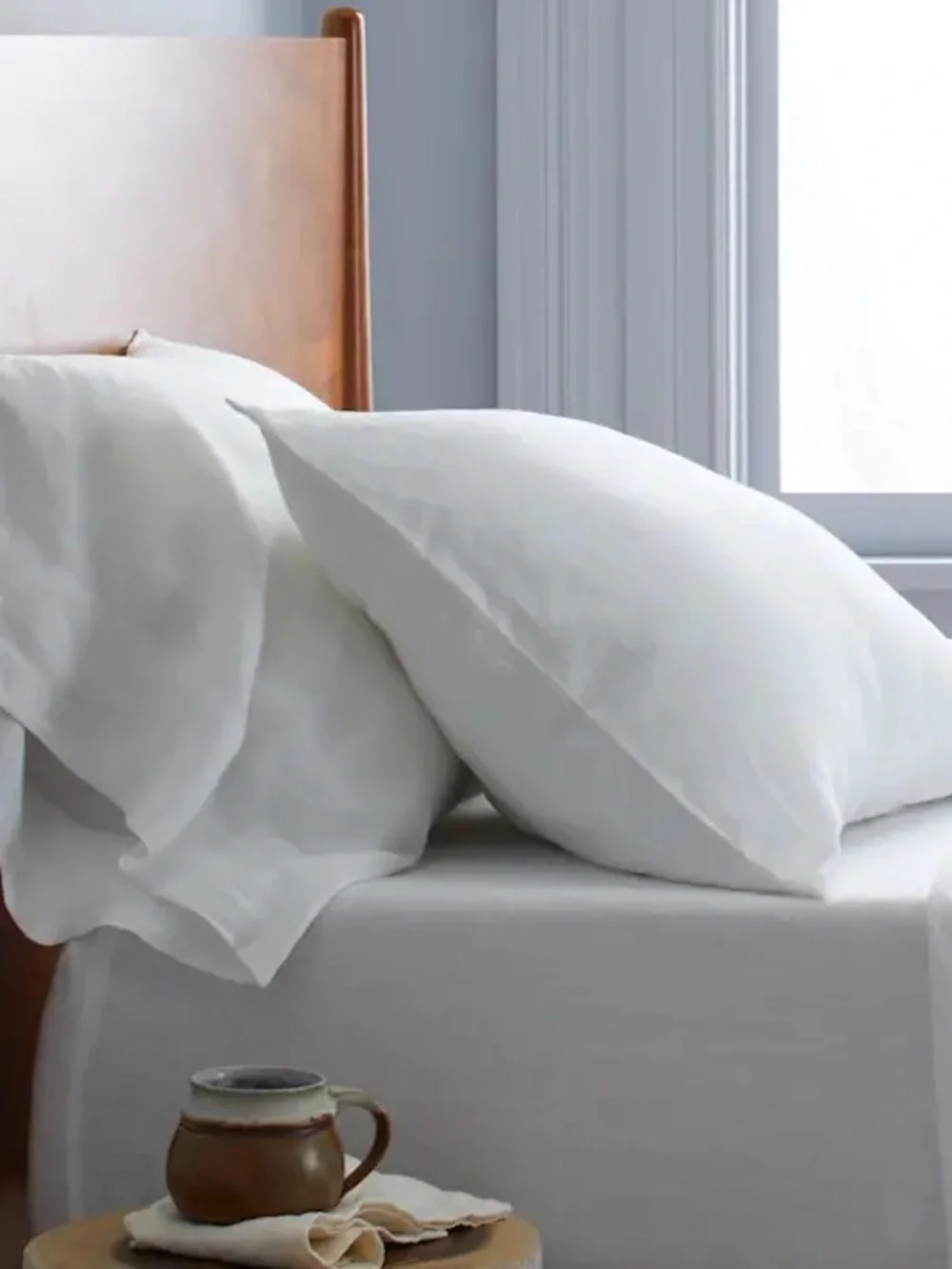 Quince White 100% Linen King Pillow Sham & Pillowcase Set
